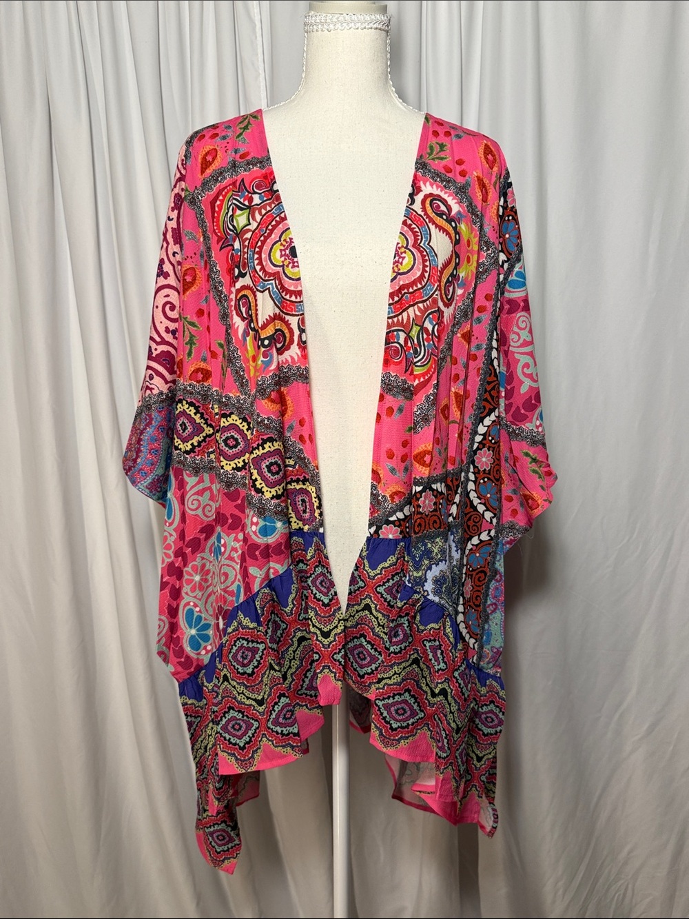 Umgee Pink Paisley Print Lightweight Kimono